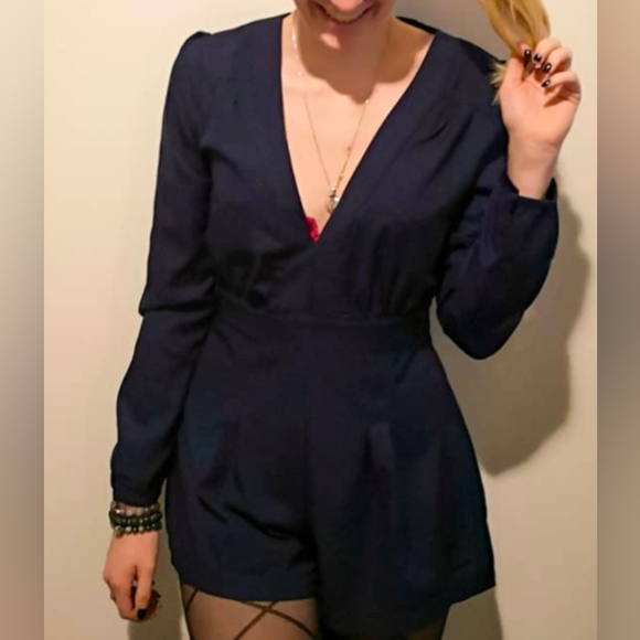 Navy Romper - Picture 2 of 2